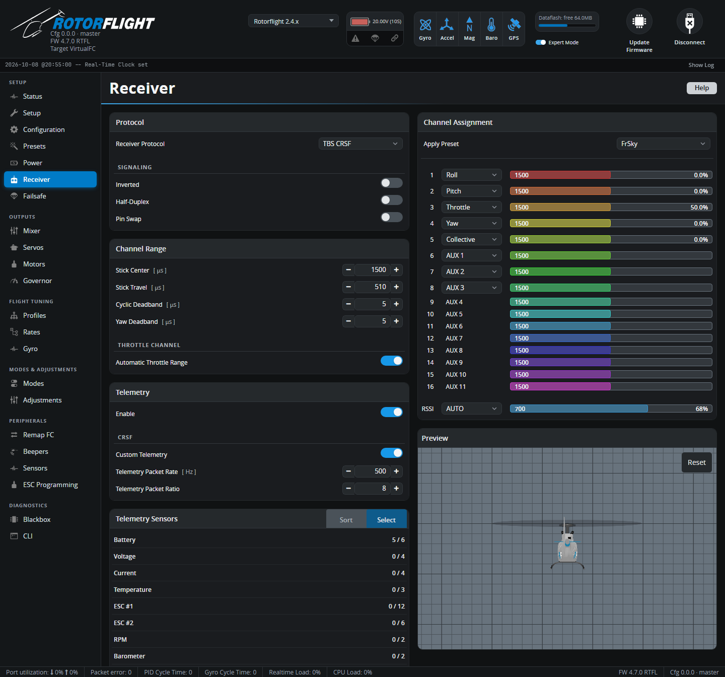 Receiver tab