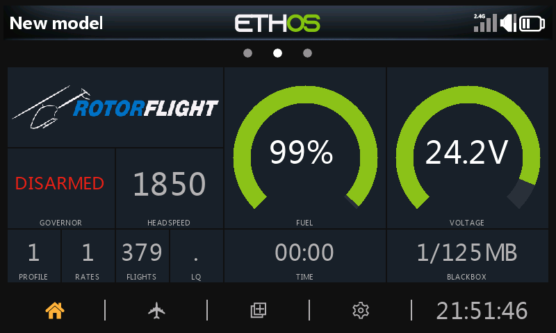 RFSuite dashboard on an X20S