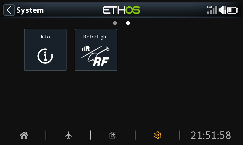 Rotorflight in the Ethos System menu